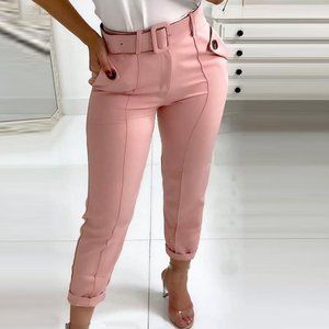 Pocket Design Buttoned Casual Pants